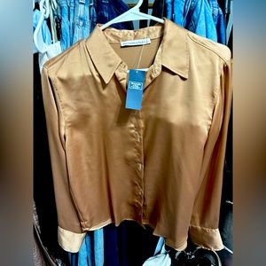 Satin Button Down - Abercrombie